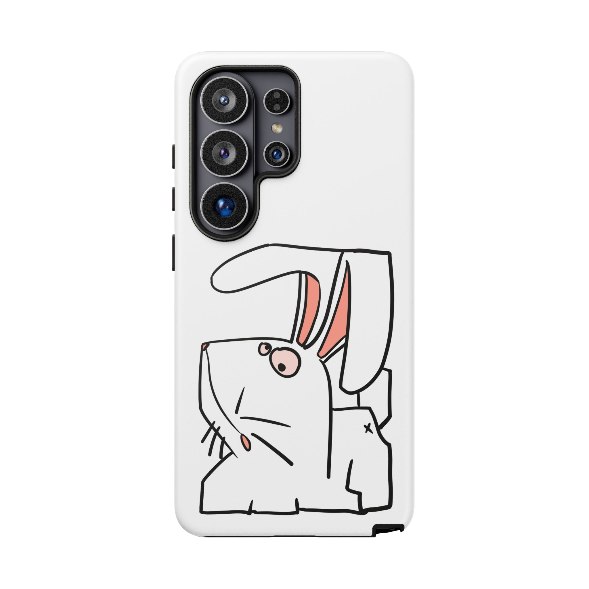 Coque de téléphone résistante Bunny Sketch — Housse d'iPhone Mignonne Lapin Minimaliste