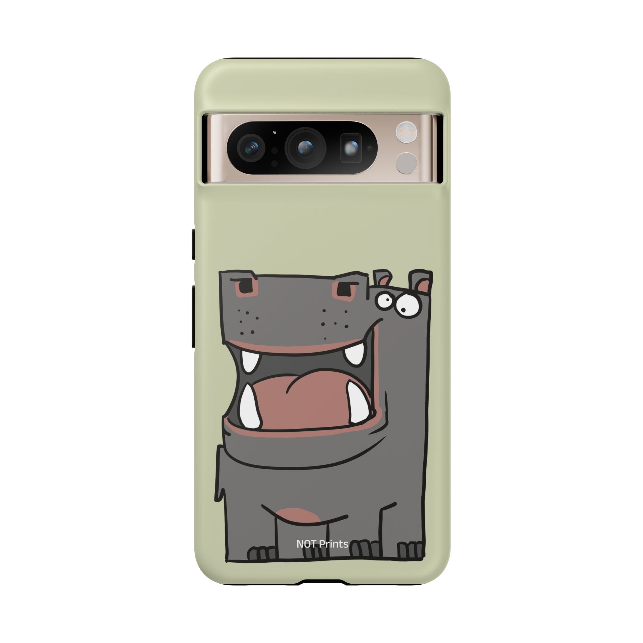 Hippo Cartoon Phone Case — Cute Happy Hippo Protective iPhone Cover