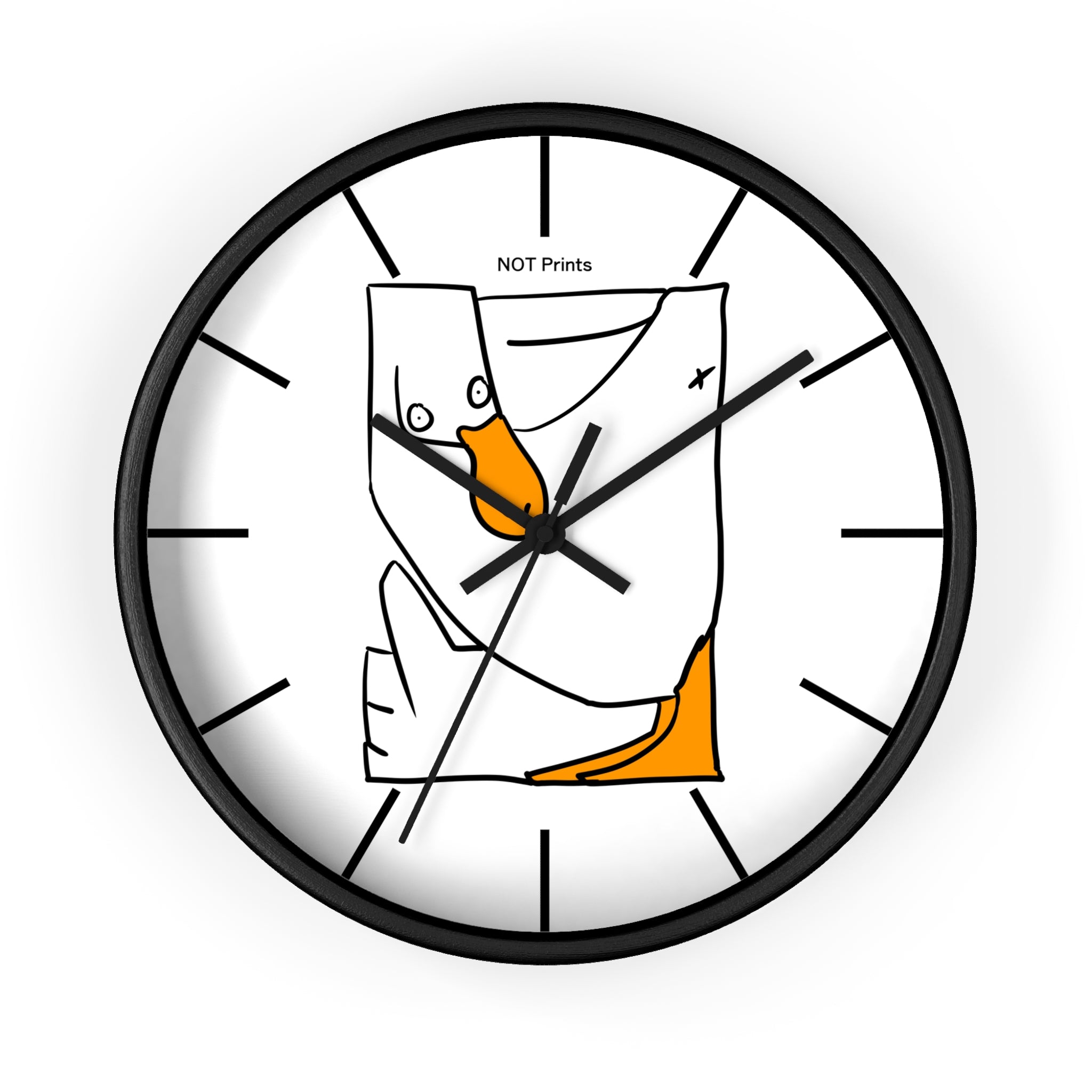 Goose Illustration Wall Clock - Cute Farmhouse Duck Clock