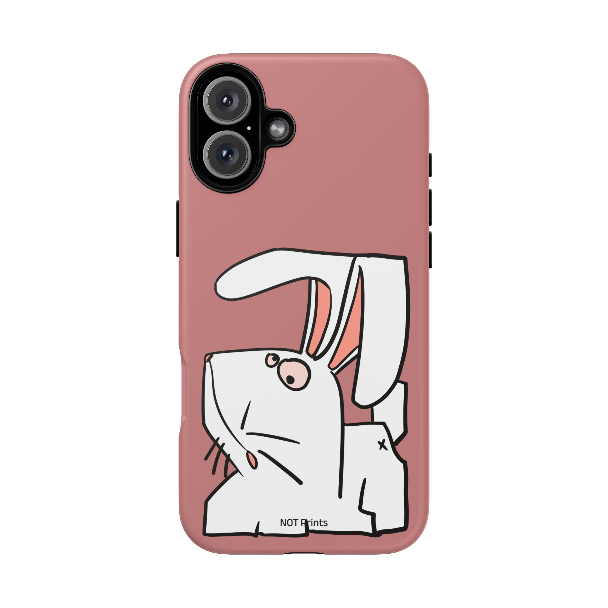 Coque de téléphone résistante Bunny Sketch — Coque iPhone Lapin Minimaliste Mignonne