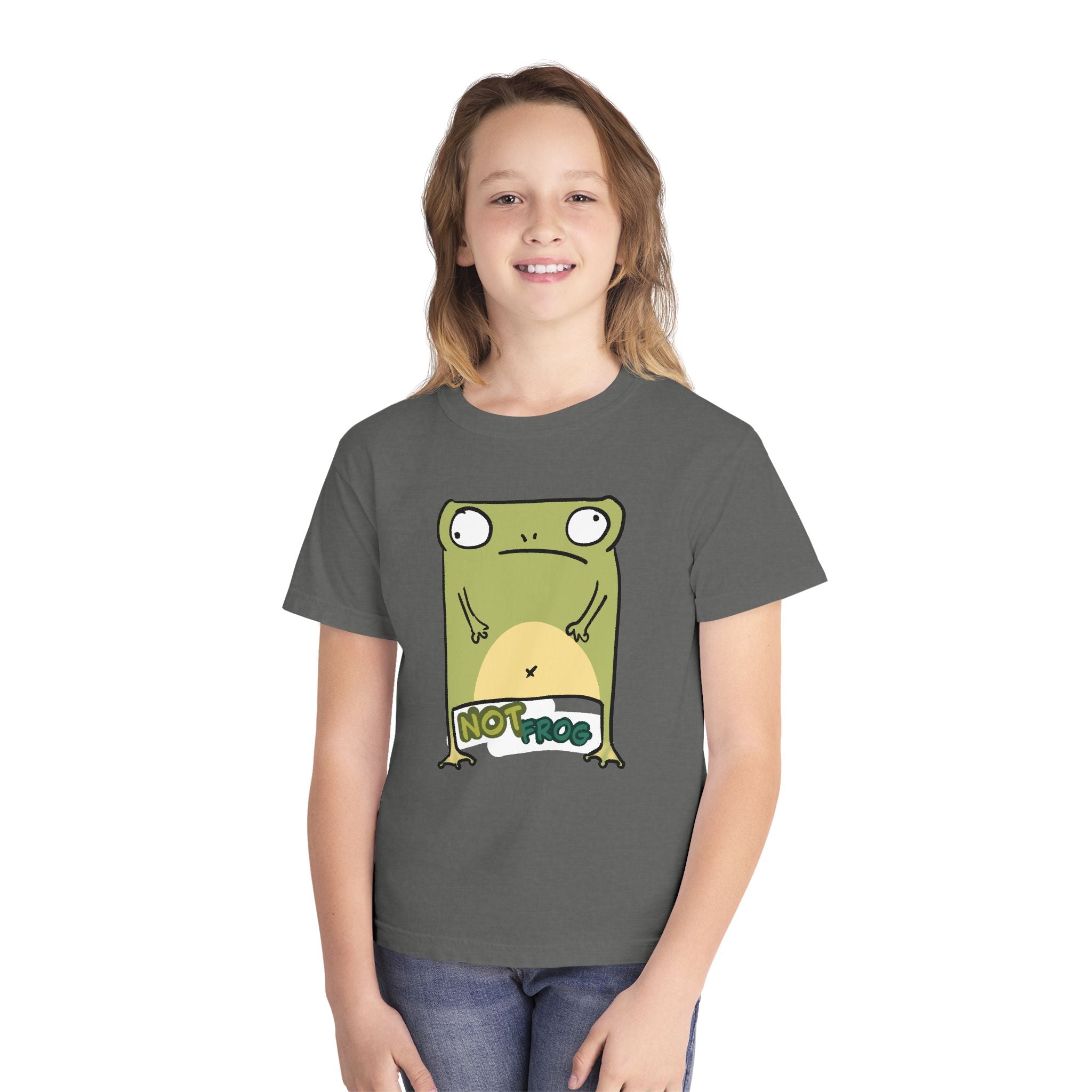 Frog Youth Tee — Cute "No Frog" Cartoon Frog Graphic Shirt