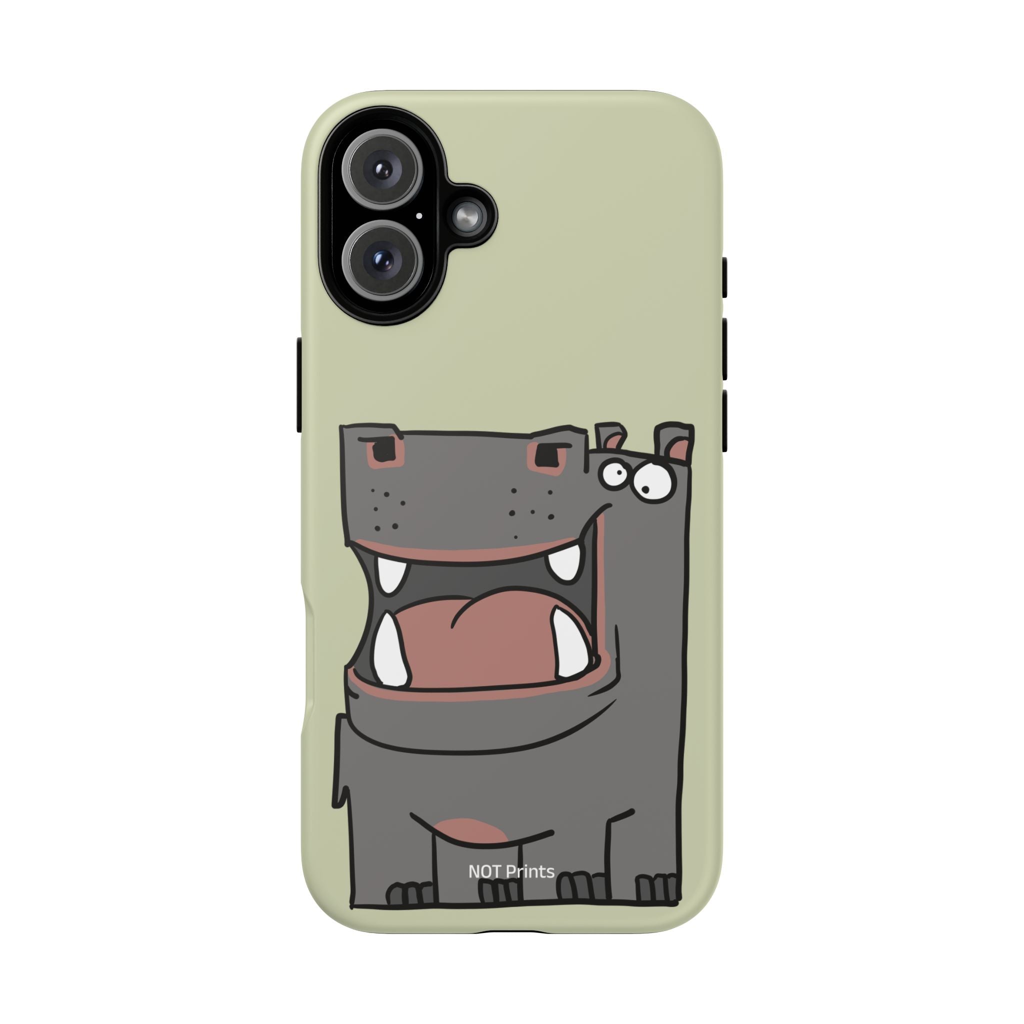 Hippo Cartoon Phone Case — Cute Happy Hippo Protective iPhone Cover