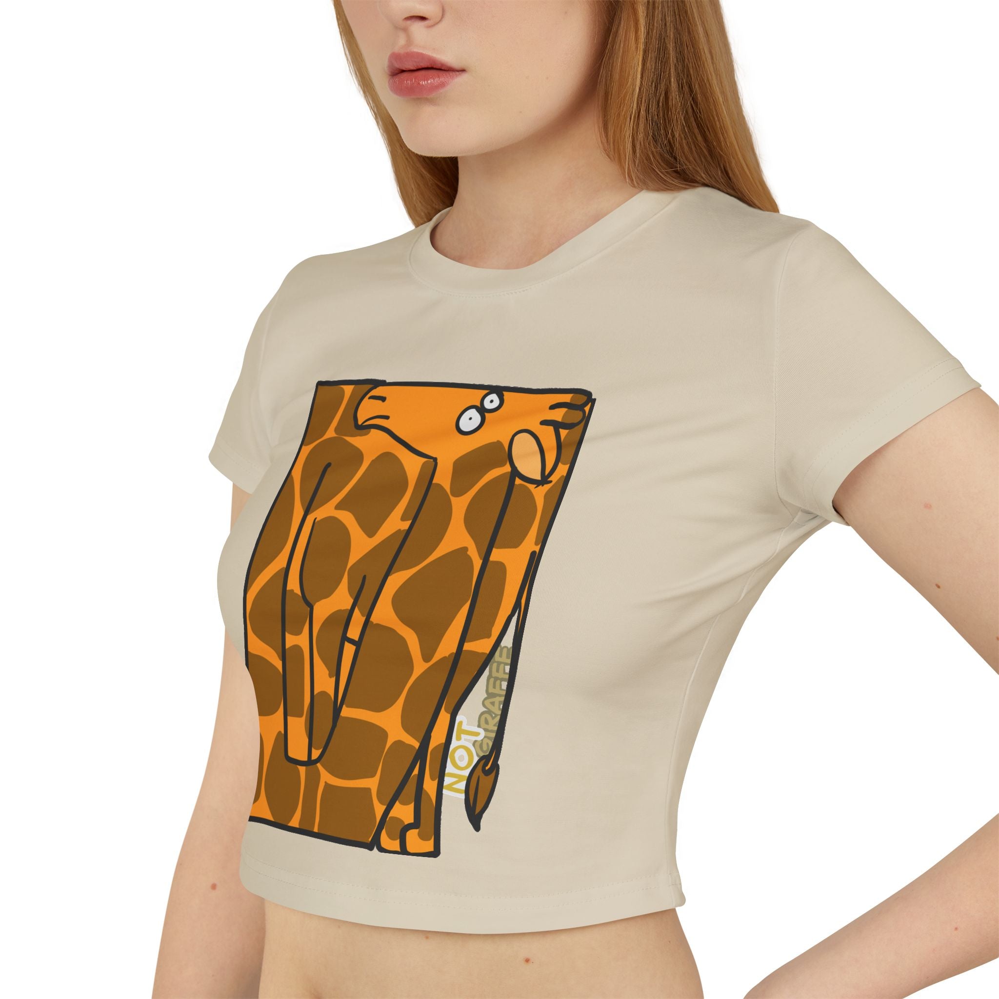 Giraffe Women's Baby Tee — Cute "Not Giraffe" Graphic Cropped Tee