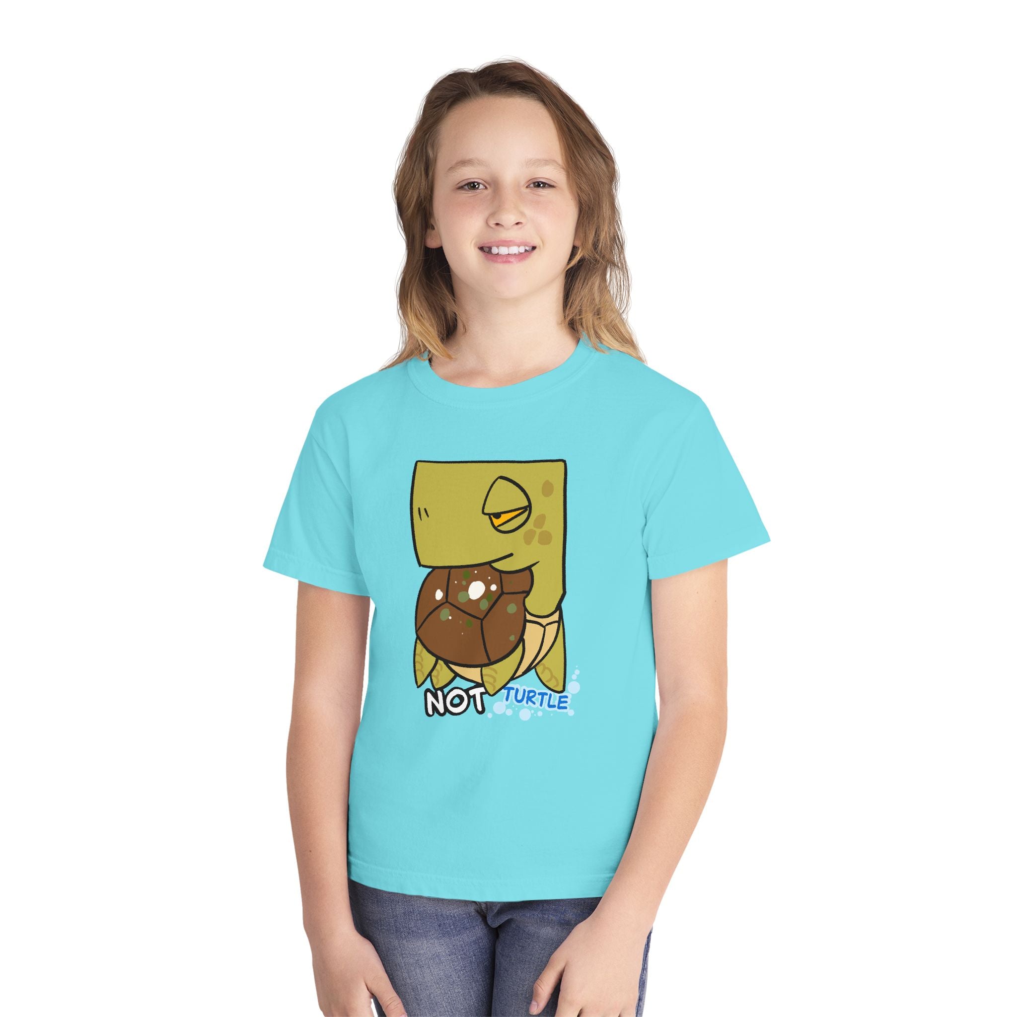 Turtle Youth Tee — Cute "Not Turtle" Cartoon Turtle Kid Shirt