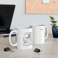 Minimalist Line Art Rabbit Coffee Mug — Cute Rabbit Illustration Ceramic Cup (11oz)