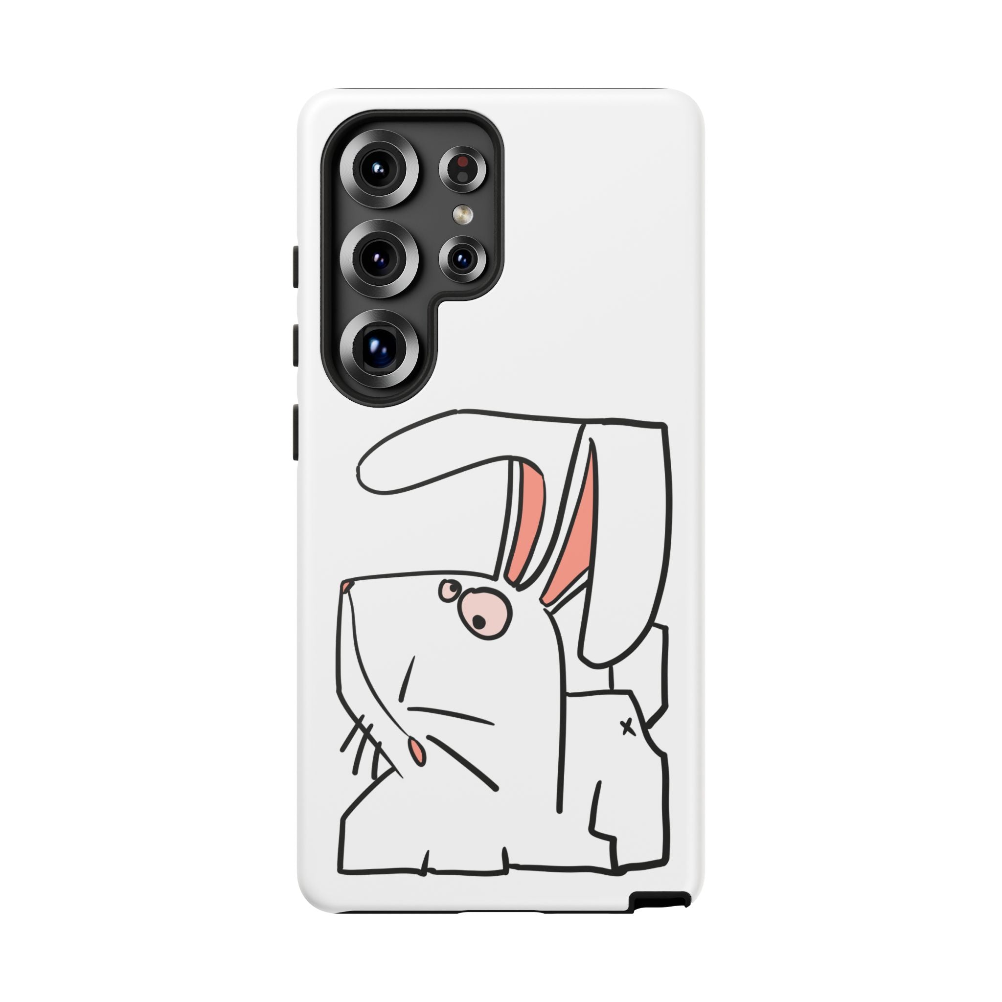 Coque de téléphone résistante Bunny Sketch — Housse d'iPhone Mignonne Lapin Minimaliste