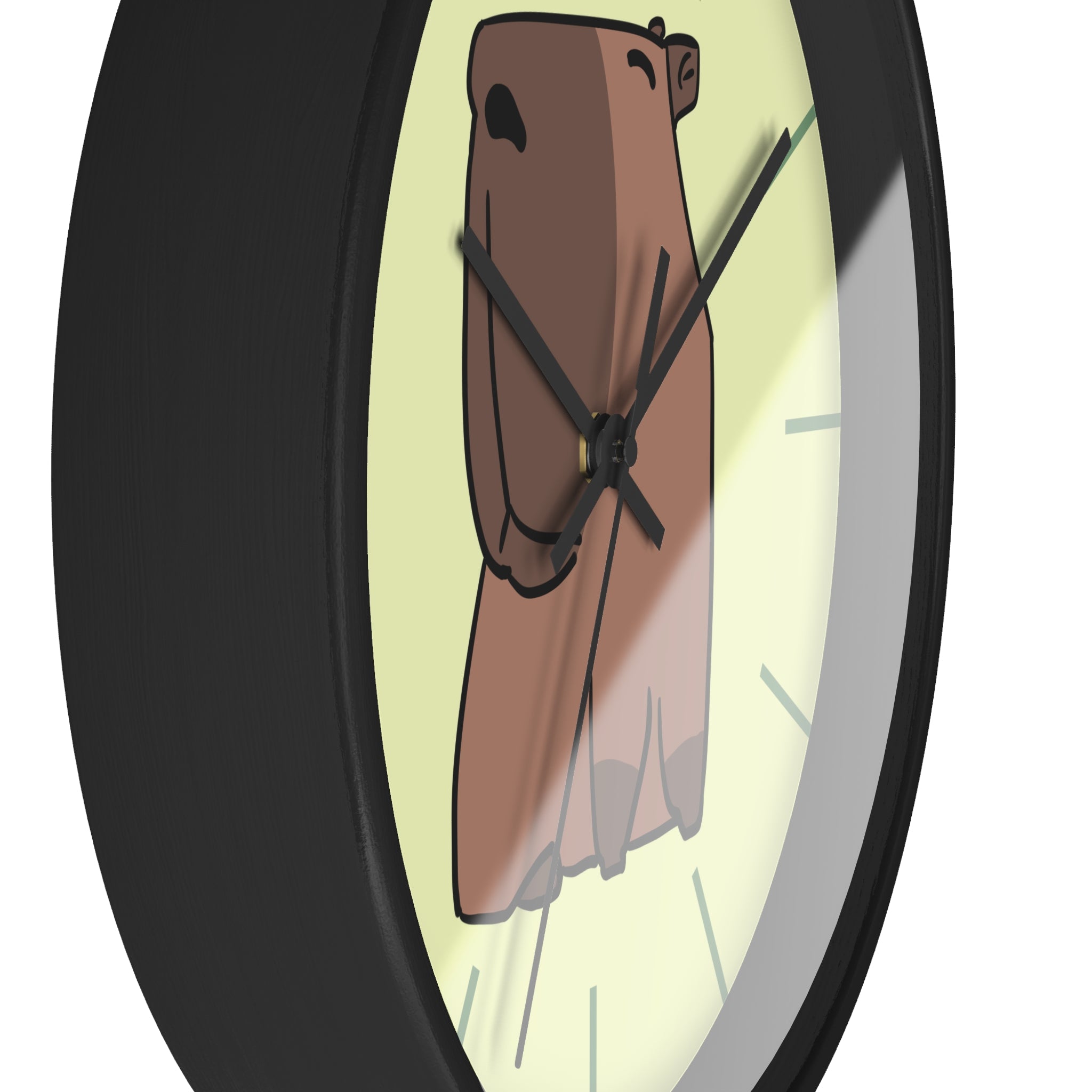 Jolie horloge murale Capybara — Horloge animale de dessin animé pour chambre d'enfant et maison