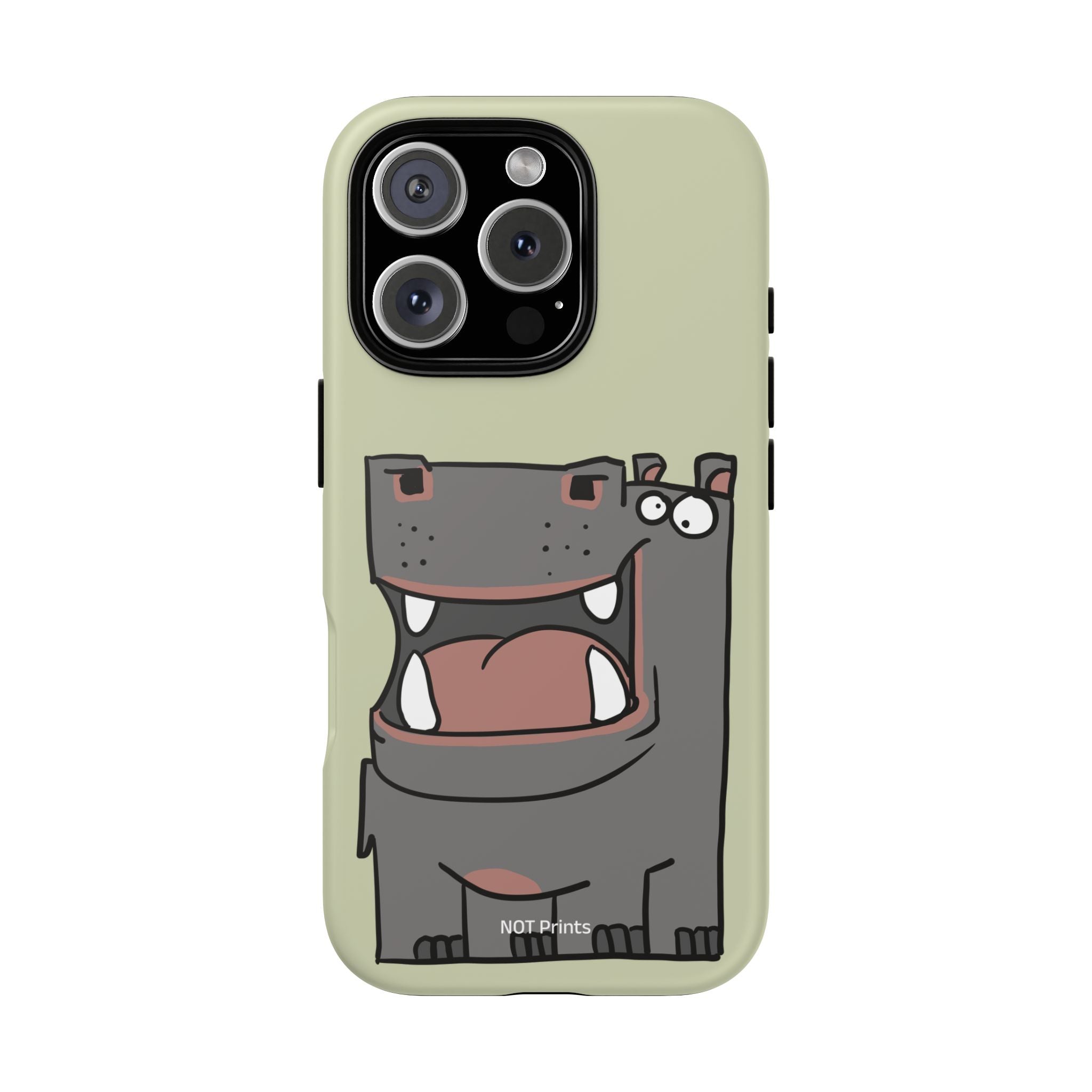 Hippo Cartoon Phone Case — Cute Happy Hippo Protective iPhone Cover