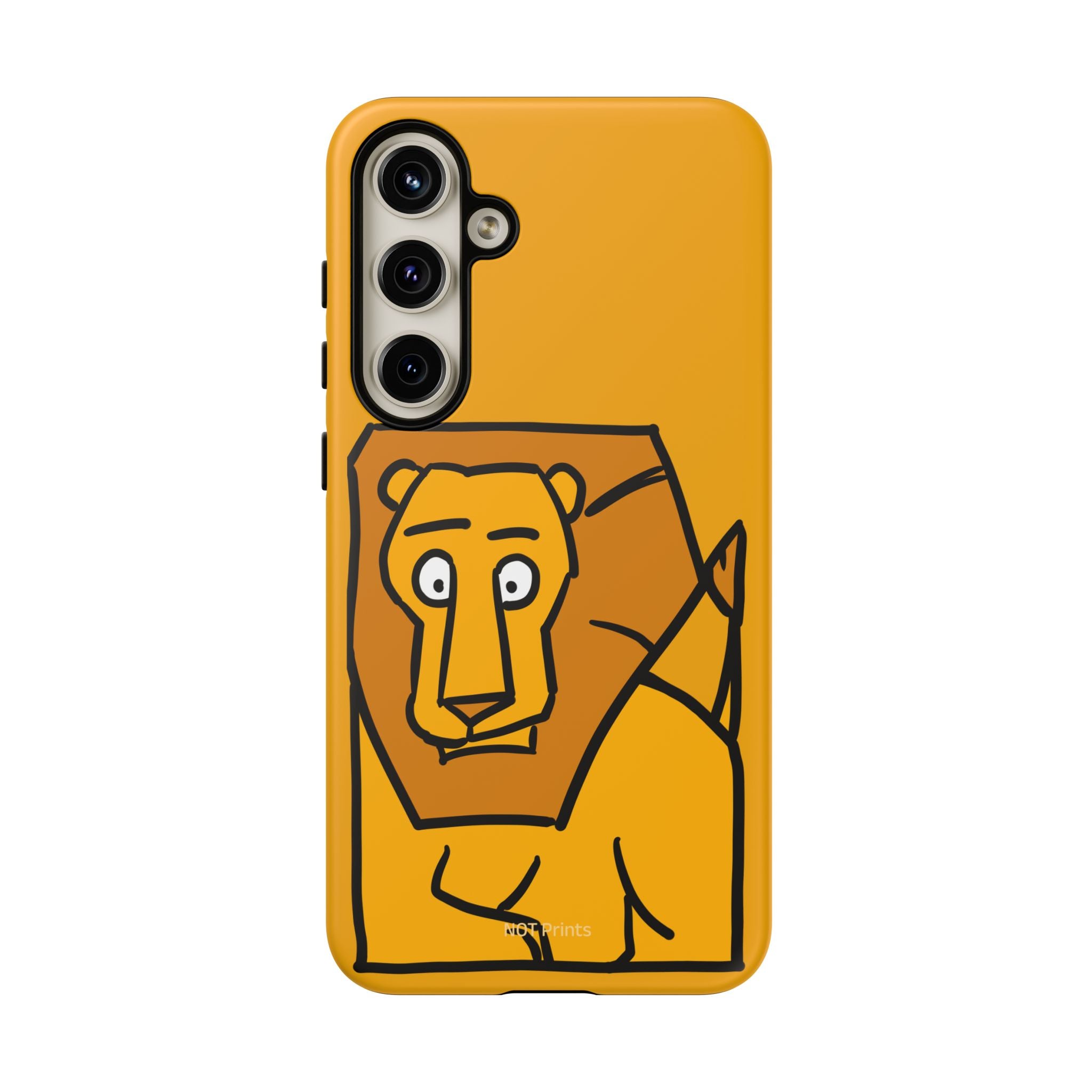 Lion Sketch Phone Case — Cute Minimalist Cartoon Lion Protective Cover