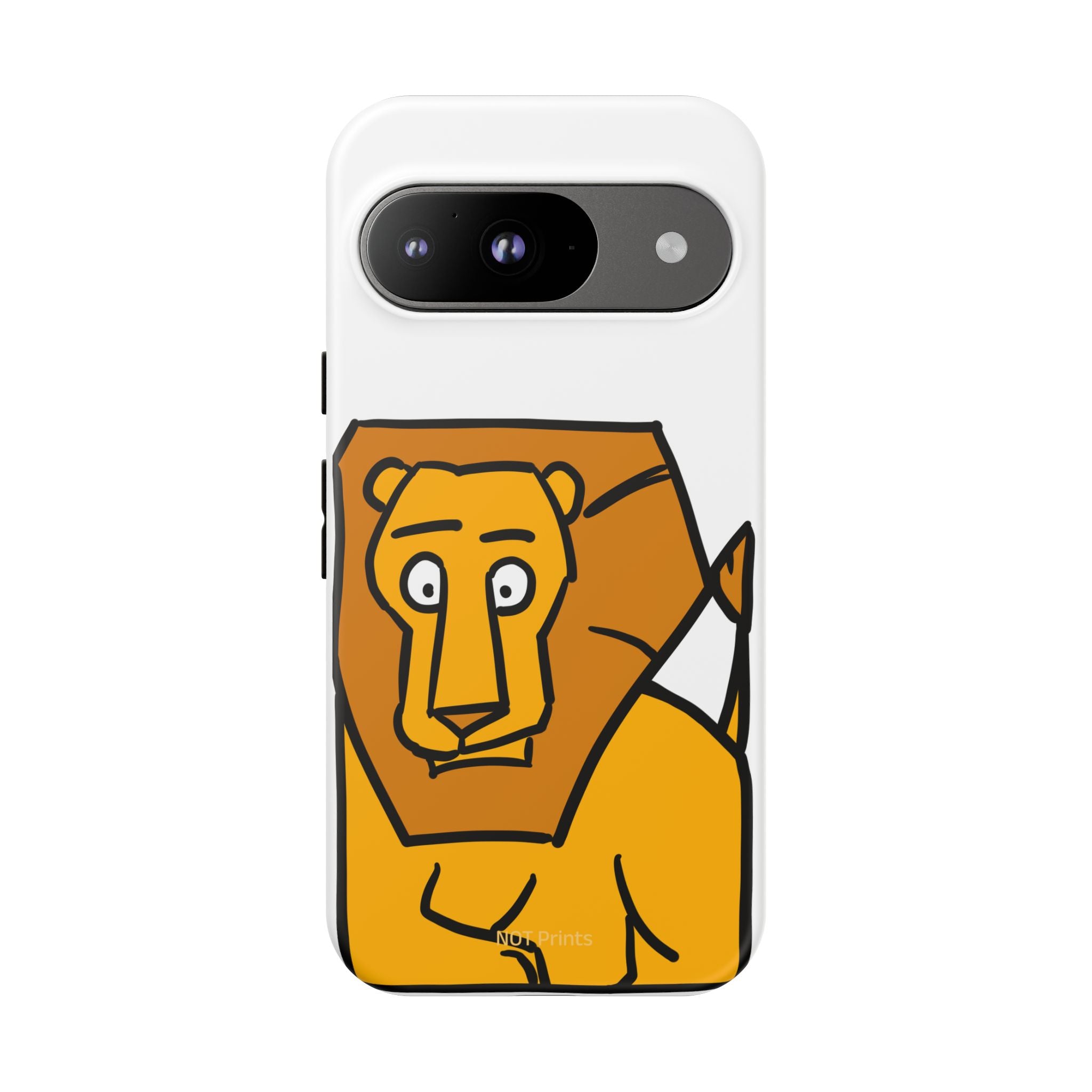 Lion Illustration Phone Case — Cute Bold Cartoon Lion Protective Cover