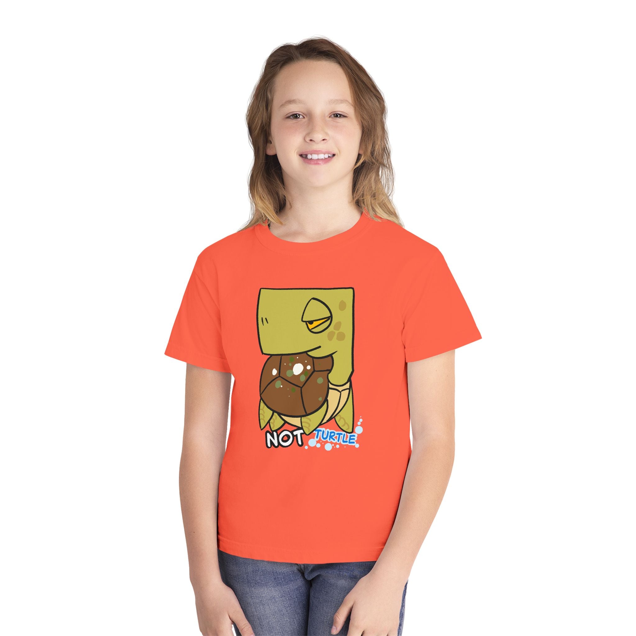 Turtle Youth Tee — Cute "Not Turtle" Cartoon Turtle Kid Shirt