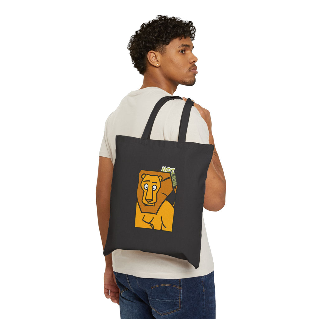 Tote Bag — Cute Cartoon "Not Lion" Canvas Tote for Eco-Friendly Everyday Use