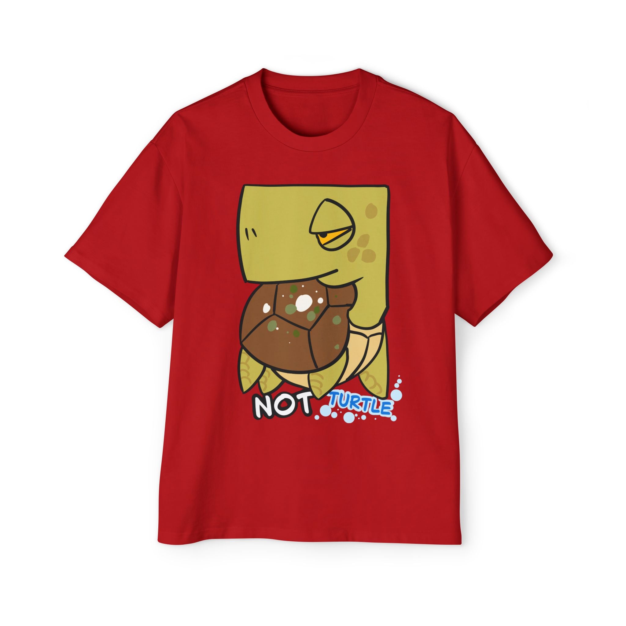 Turtle Graphic Tee — Cute "NOT TURTLE" Illustration Men’s Oversized Shirt