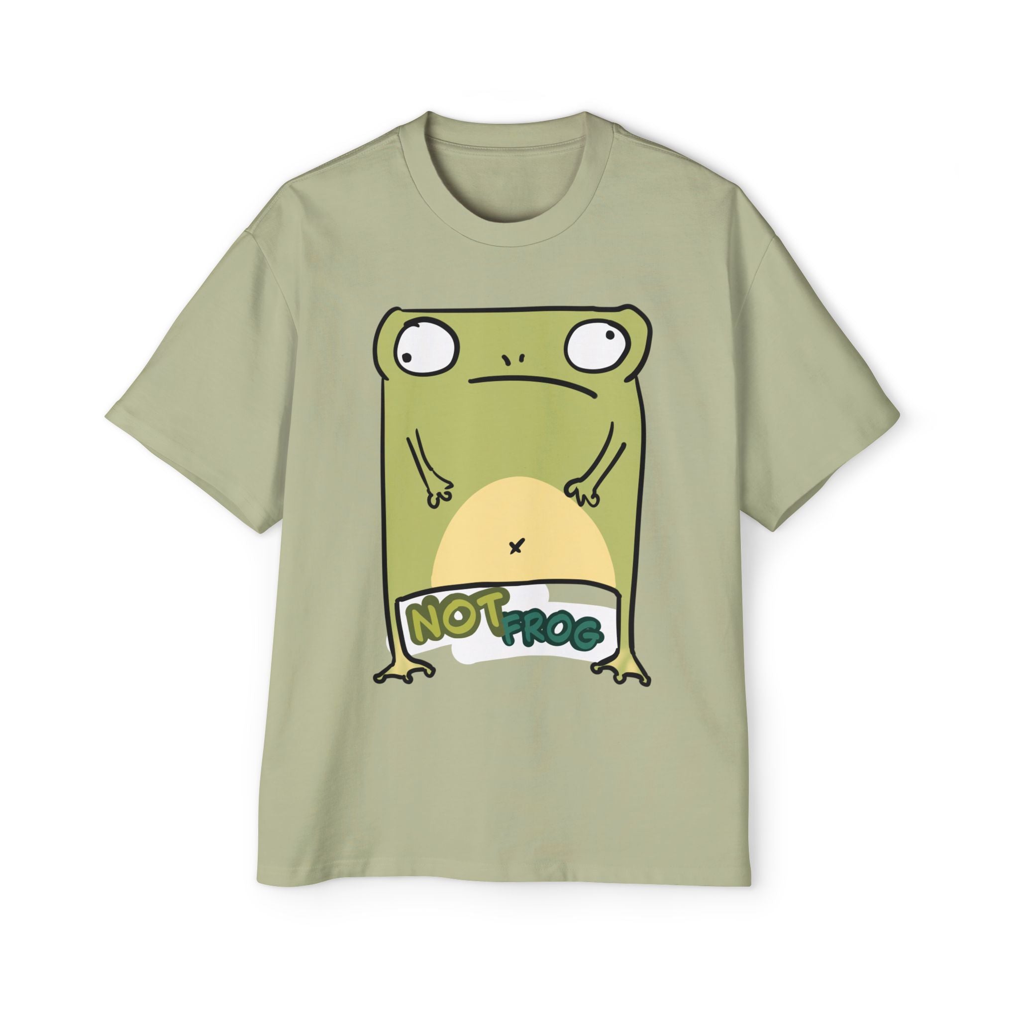 Funny 'Not Frog' Graphic Tee — Cute Cartoon Amphibian Oversized Shirt