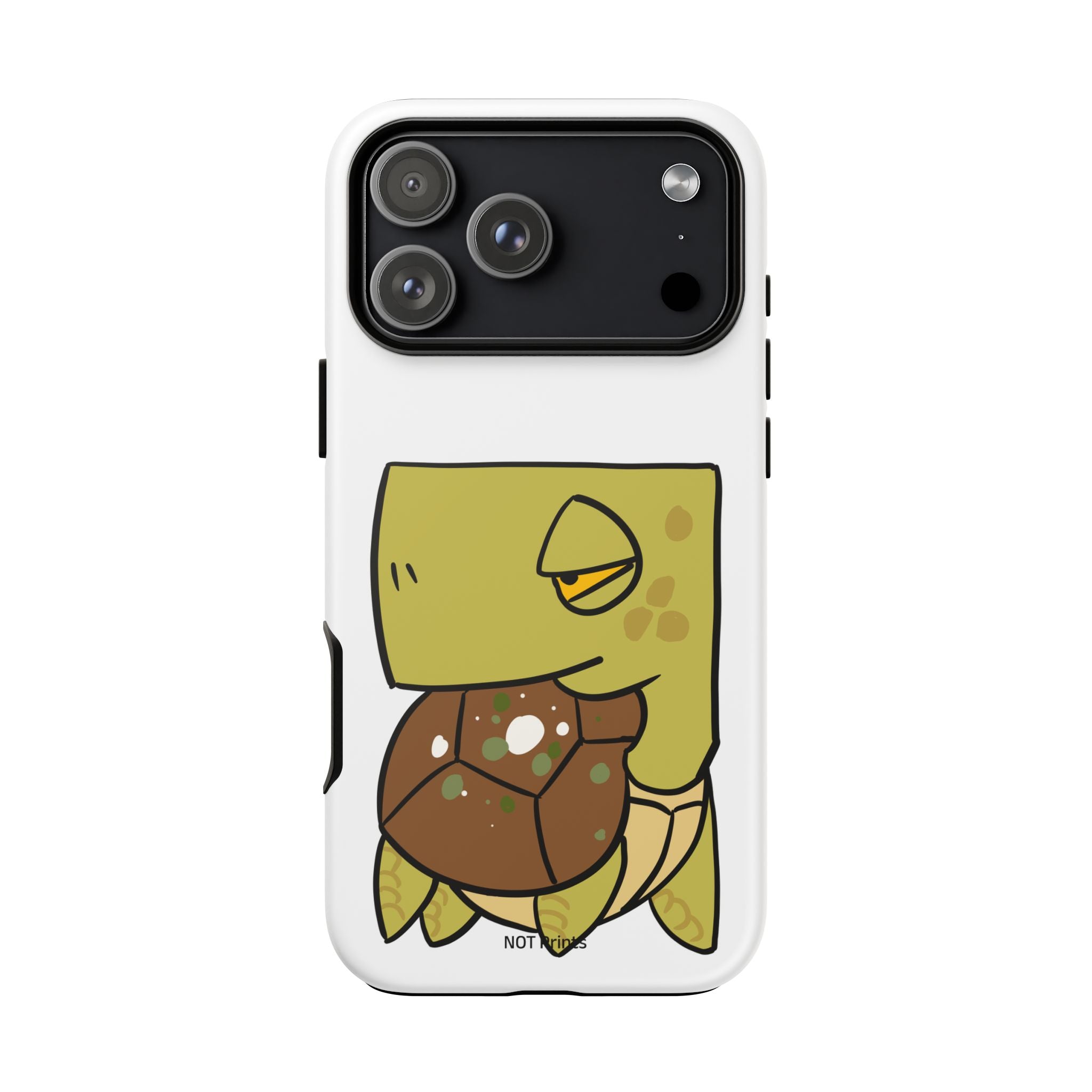 Turtle Tough Phone Case — Cute Grumpy Turtle Protective Cover