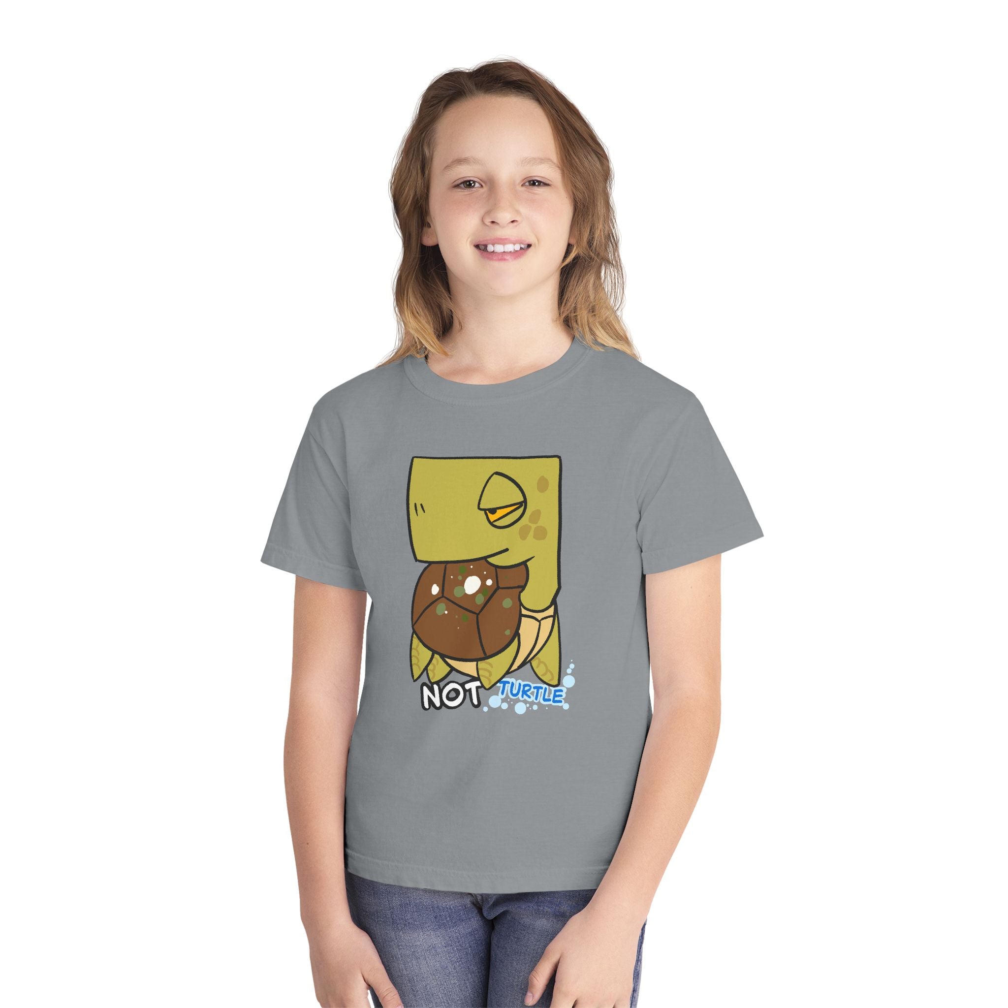 Turtle Youth Tee — Cute "Not Turtle" Cartoon Turtle Kid Shirt