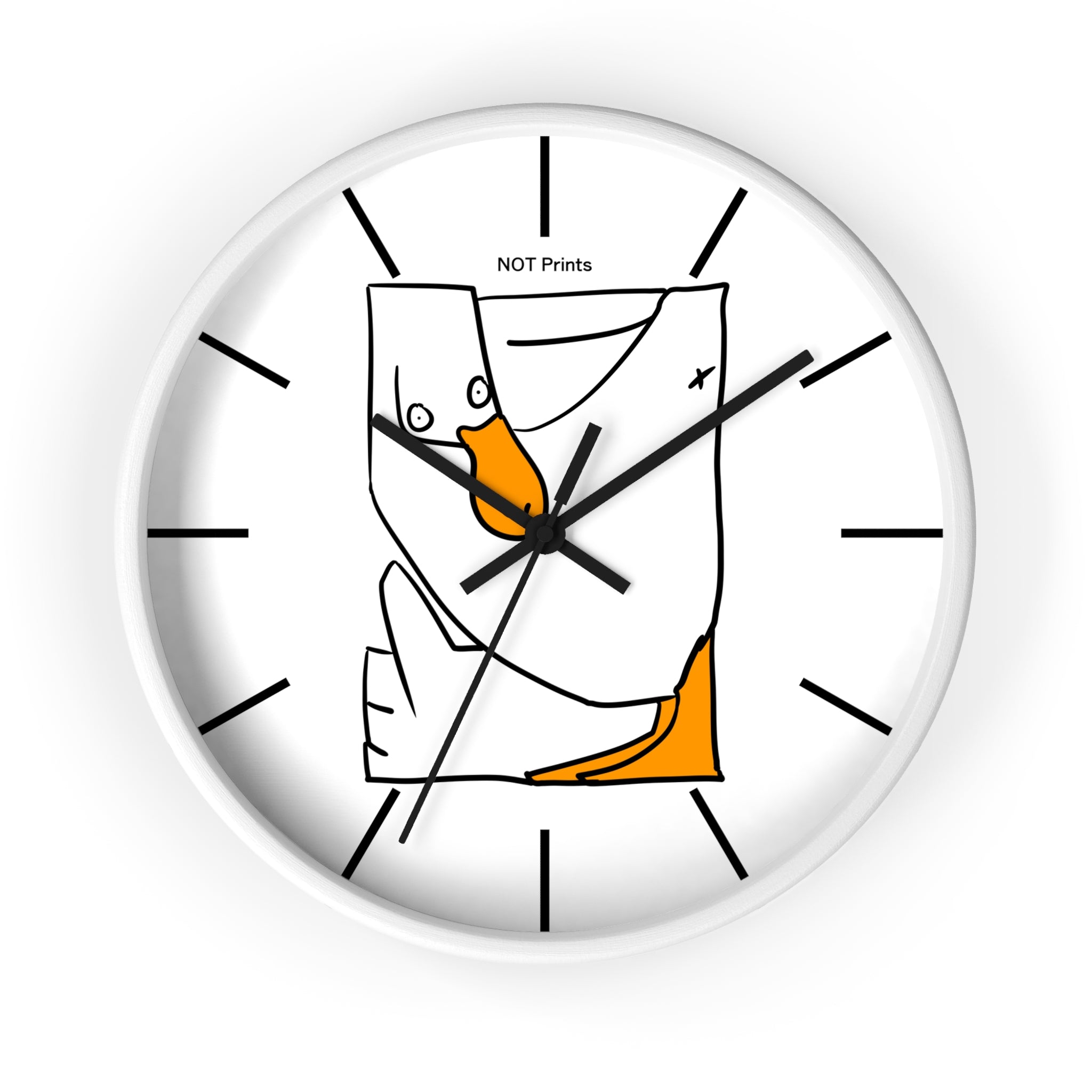 Goose Illustration Wall Clock - Cute Farmhouse Duck Clock