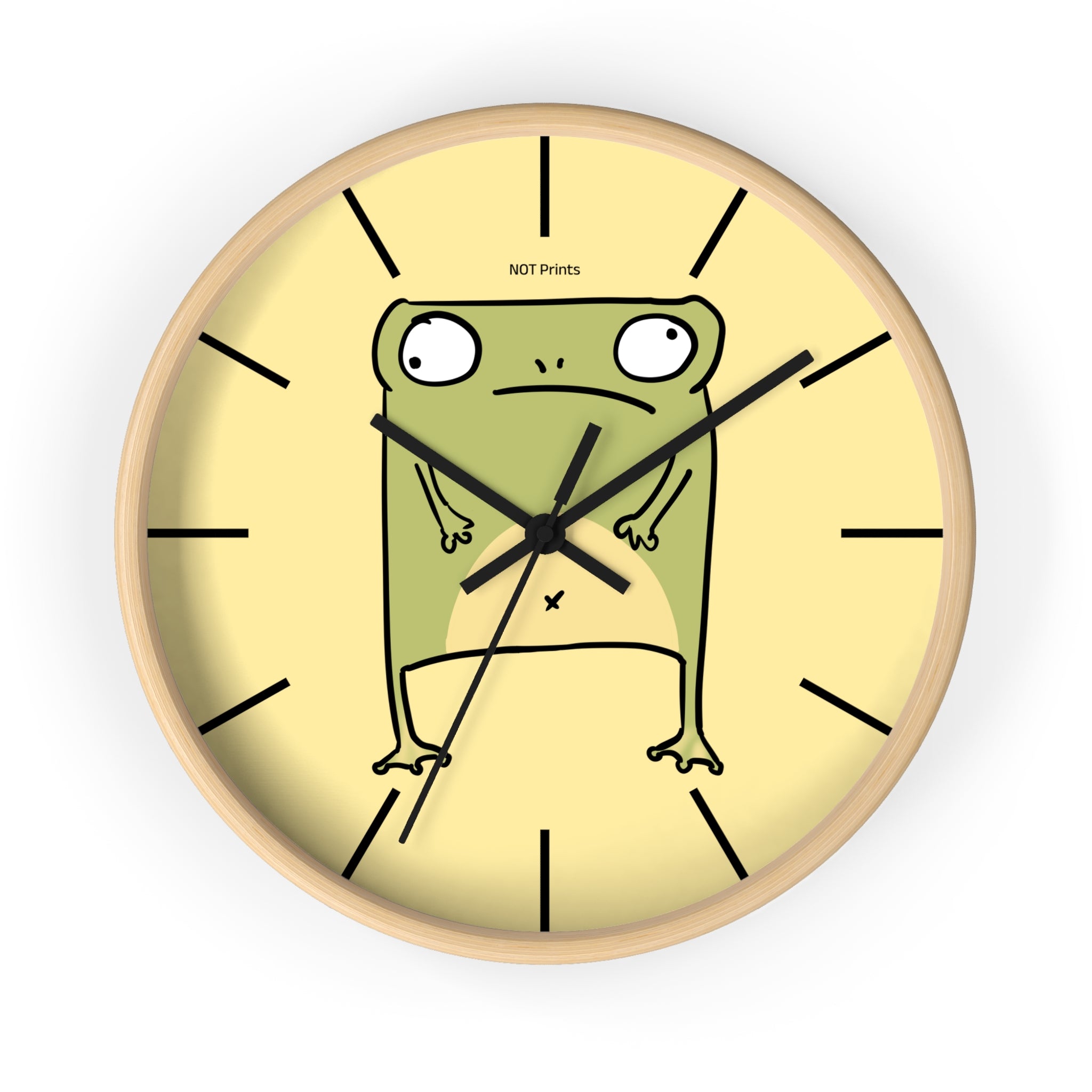 Frog Stare Wall Clock — Quirky Cartoon Frog Clock for Kids' Rooms & Funky Home Decor
