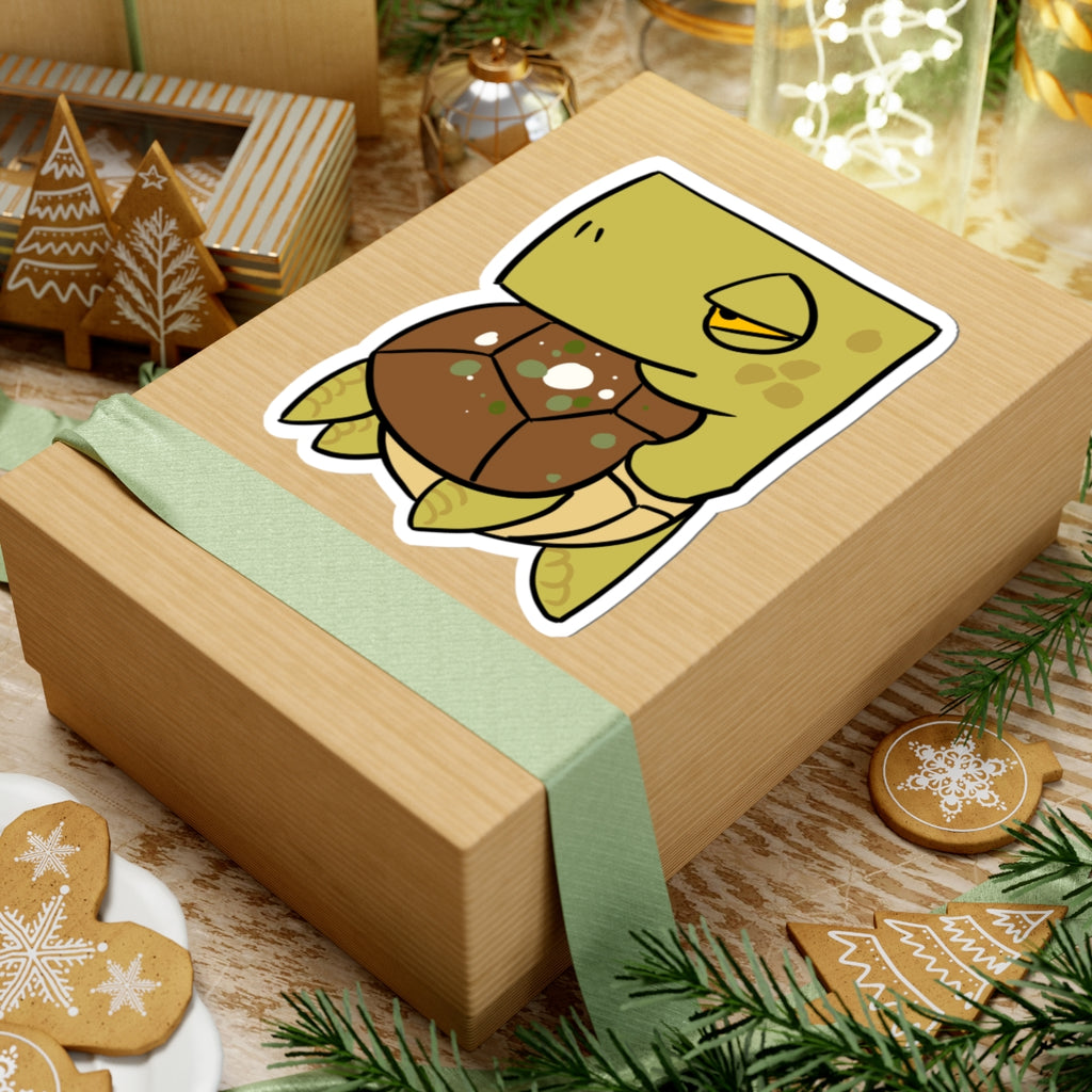 Turtle Sticker — Cute Cartoon Turtle Laptop Decal (Kiss-Cut)