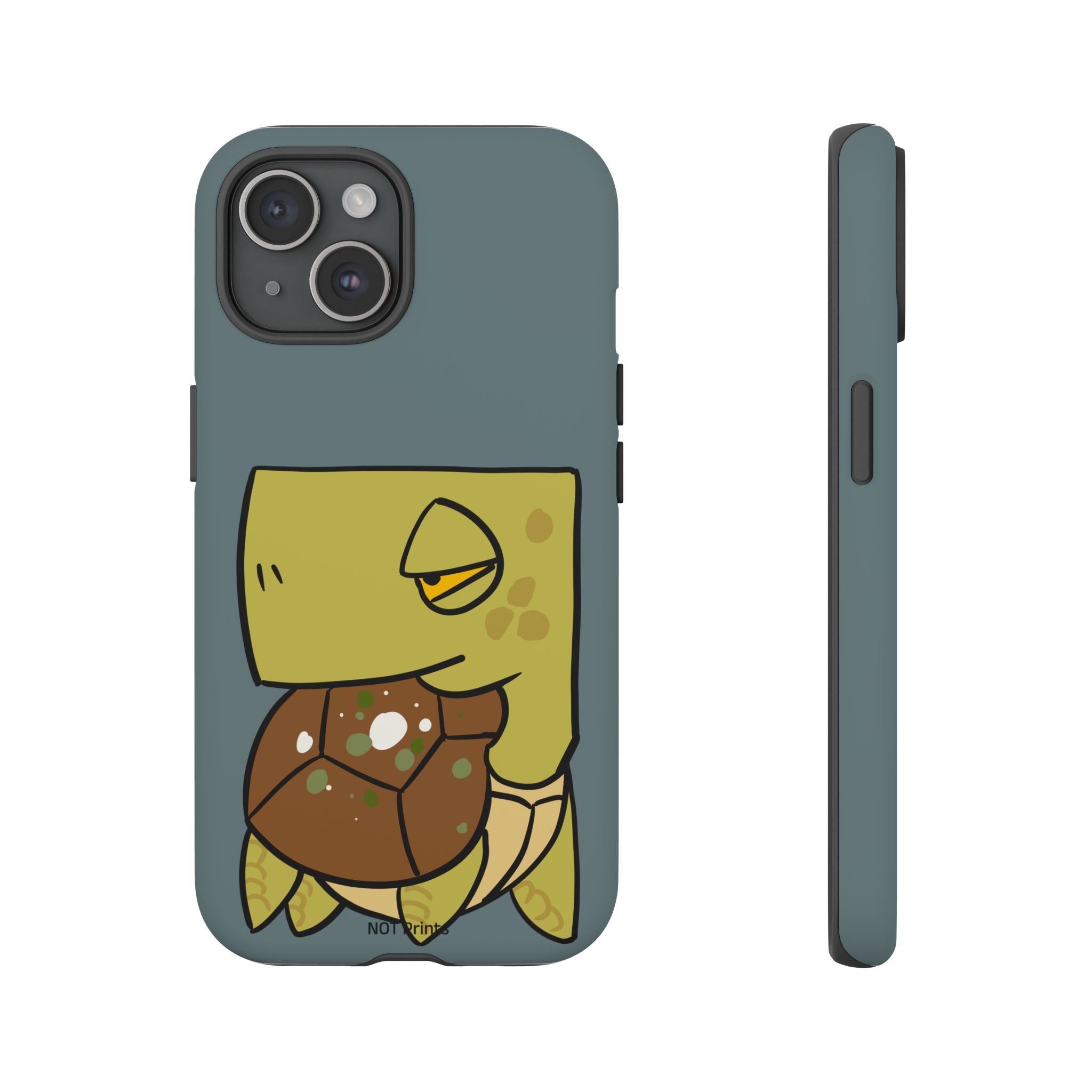 Turtle Tough Phone Case — Cute Grumpy Turtle Protective Cover