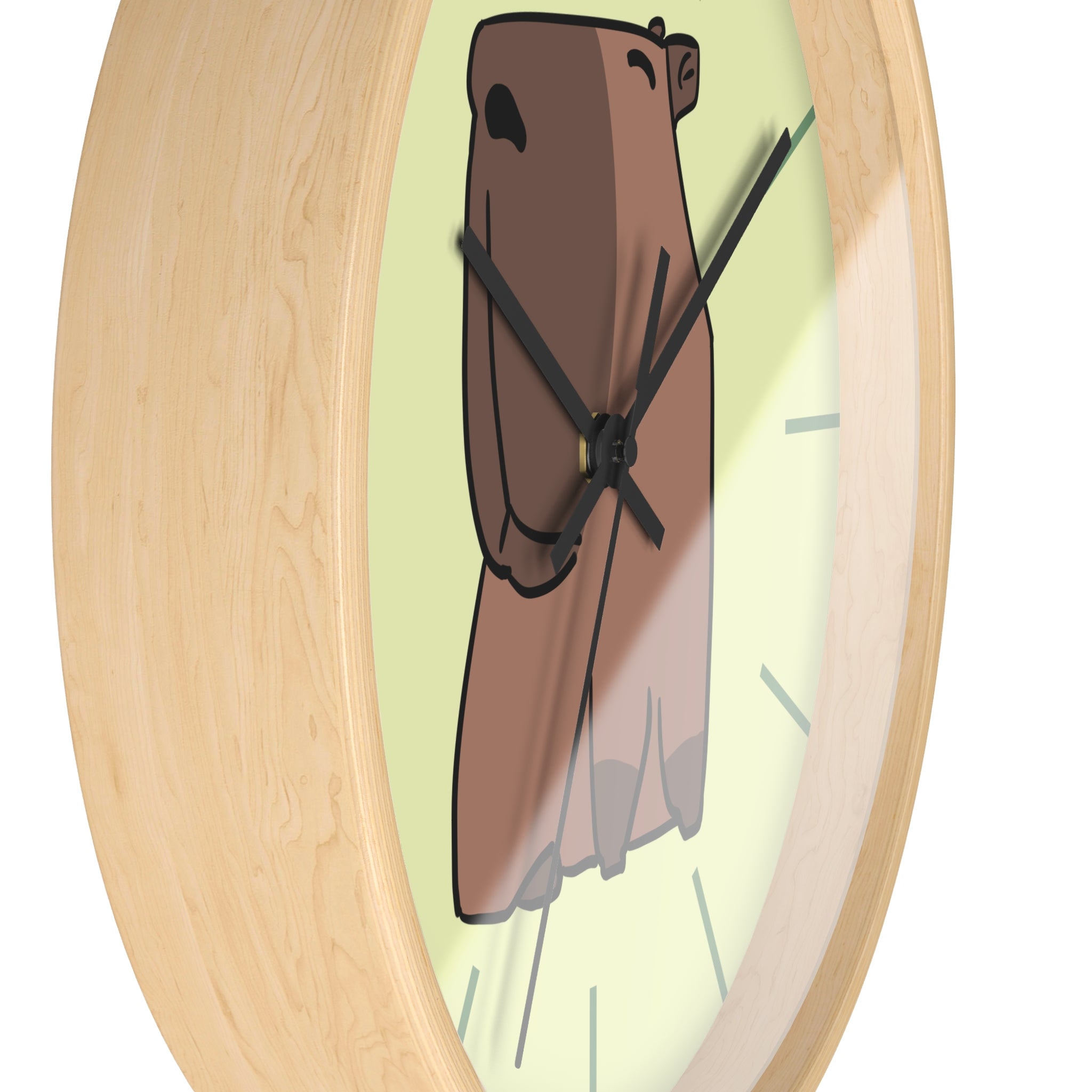 Cute Capybara Wall Clock — Cartoon Animal Clock for Nursery & Home