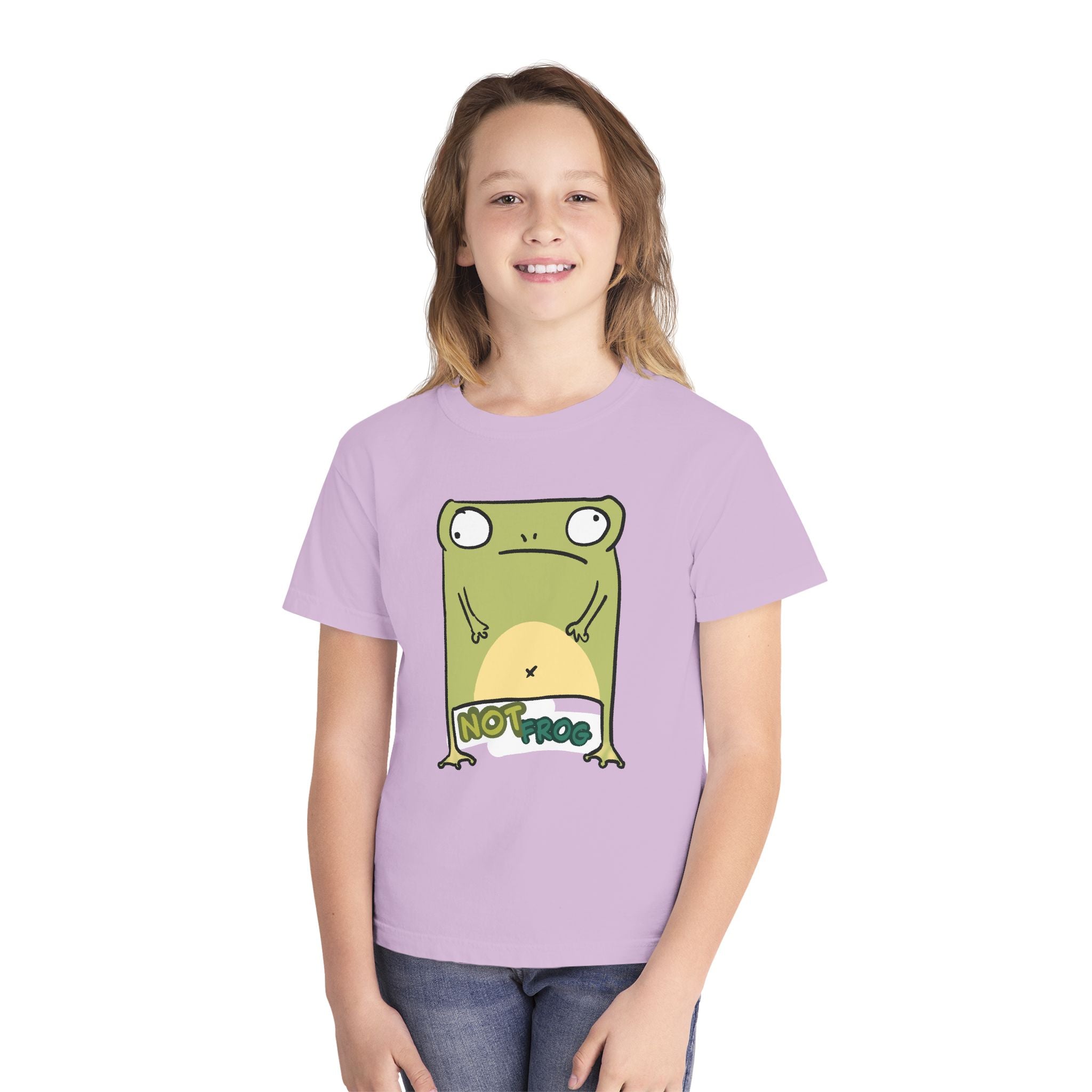 Frog Youth Tee — Cute "No Frog" Cartoon Frog Graphic Shirt