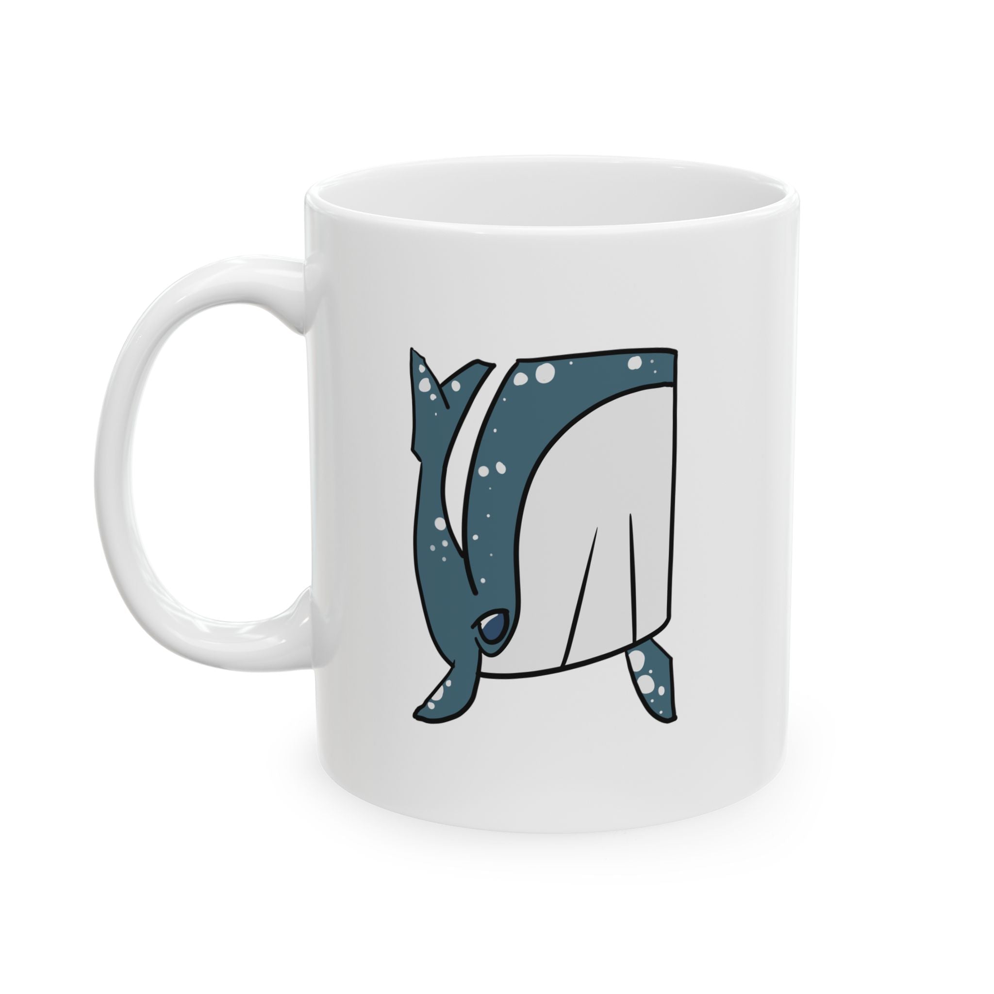 Whale Ceramic Mug — Cute Whale Illustration Coffee Cup (11oz)